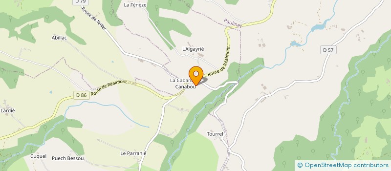 localisation de l'entreprise LA CABANE  TEILLET