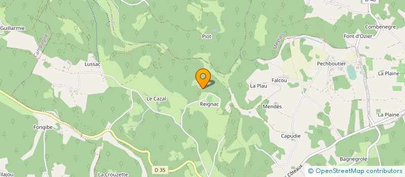 localisation de l'entreprise LA CABANE à VEZAC