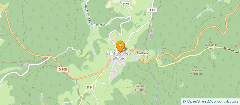 localisation de l'entreprise LA CABANE DU CHASSEUR  SAINT-BONNET-LE-FROID