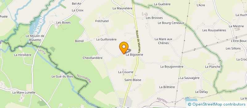 localisation de l'entreprise LA CAILLERIE à SAINT-JULIEN-SUR-SARTHE