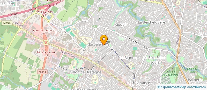 localisation de l'entreprise LA CALINETTE à ORVAULT