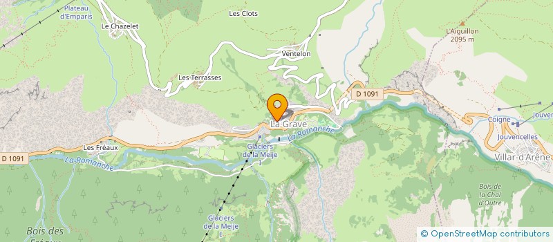 localisation de l'entreprise LA CANTINE DE LA GRAVE  LA GRAVE