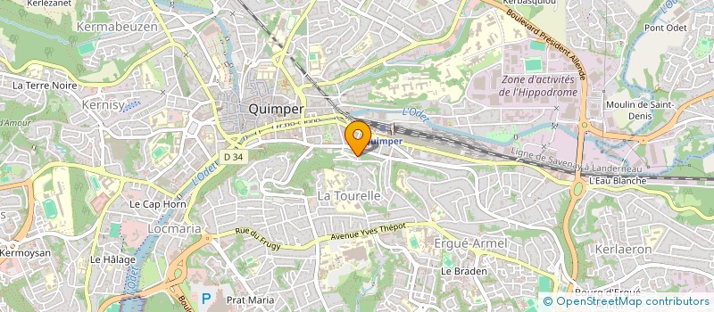 localisation de l'entreprise LA CARAVANE BLEUE à QUIMPER