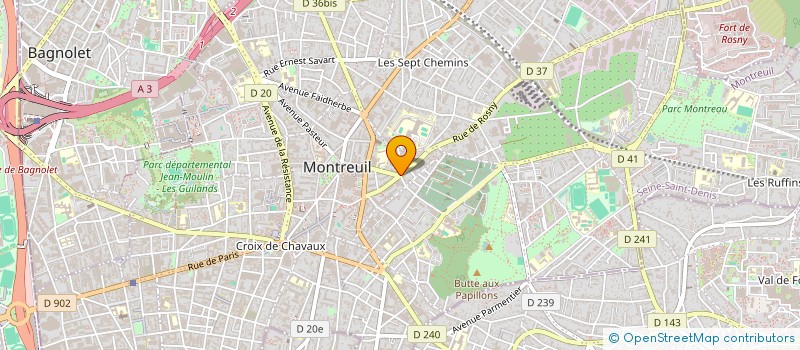 localisation de l'entreprise LA CASCADE D'EDEN PARIS à MONTREUIL