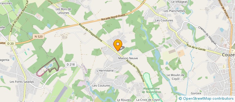 localisation de l'entreprise LA CASCADE D'OLERON à COUZEIX