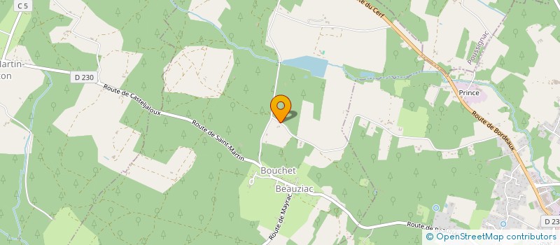 localisation de l'entreprise LA CASTAGNERE  BEAUZIAC