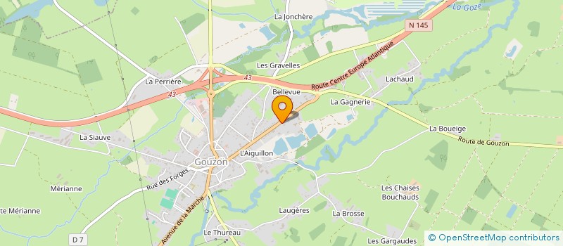 localisation de l'entreprise LA CASTELROUSSINE à GOUZON