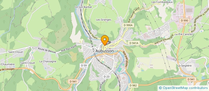 localisation de l'entreprise LA CAVE à AUBUSSON