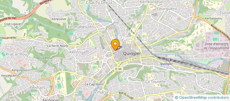 localisation de l'entreprise LA CAVE A VINS DU CHAPEAU ROUGE à QUIMPER