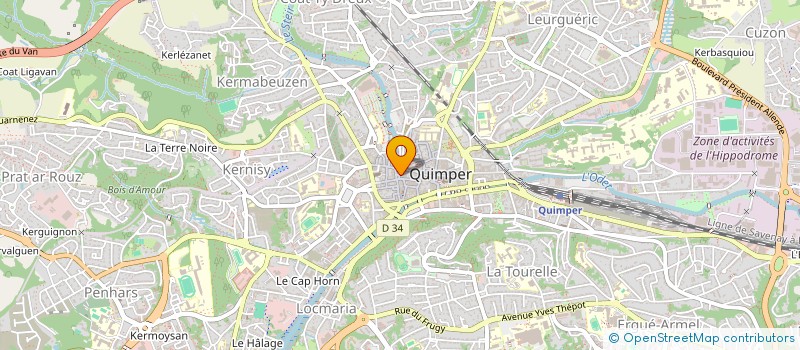 localisation de l'entreprise LA CAVE D'ARTHUR à QUIMPER