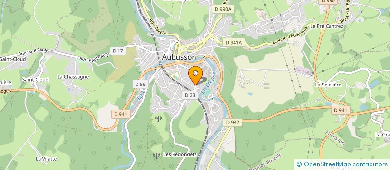 localisation de l'entreprise LA CAVE DES SEIGNEURS à AUBUSSON