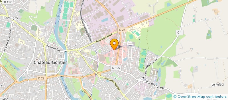 localisation de l'entreprise LA CAVE DU GENETEIL  CHATEAU-GONTIER-SUR-MAYENNE