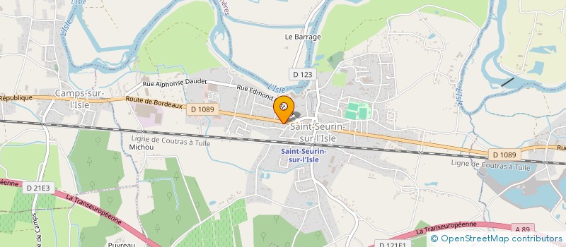 localisation de l'entreprise LA CAVE L'ISLE AUX VINS  SAINT-SEURIN-SUR-L'ISLE