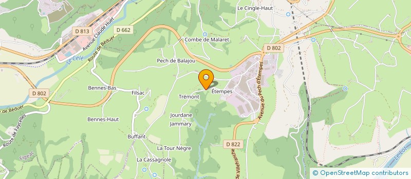 localisation de l'entreprise LA CAZELLE DE TREMONT  FIGEAC
