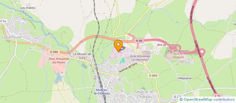 localisation de l'entreprise LA CAZELLE OCCITANE  SEVERAC D'AVEYRON