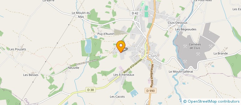 localisation de l'entreprise LA CHAGNADE à CLUIS
