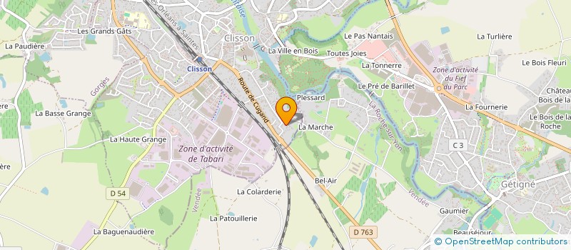 localisation de l'entreprise LA CHAPELLE DES TEMPLIERS AU COEUR DE NOTRE QUARTIER à CLISSON