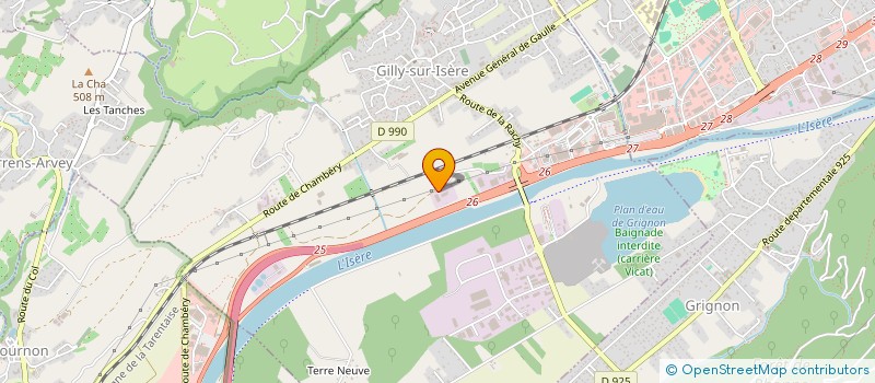 localisation de l'entreprise LA CHARPENTE SAVOISIENNNE à GILLY-SUR-ISERE