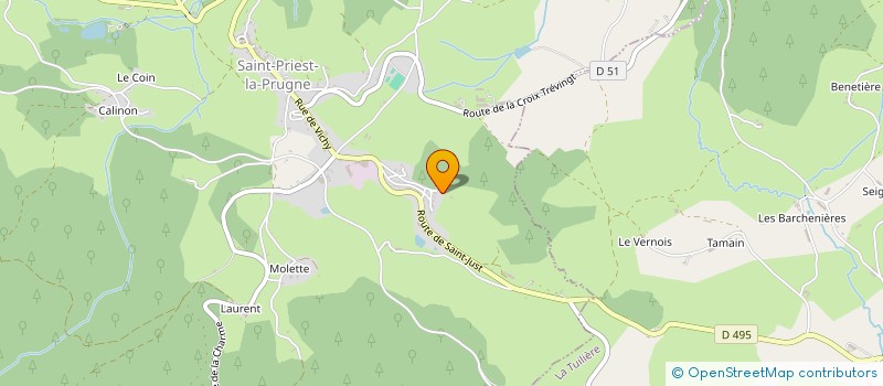 localisation de l'entreprise LA CHARPENTERIE DES BOIS NOIRS à SAINT-PRIEST-LA-PRUGNE