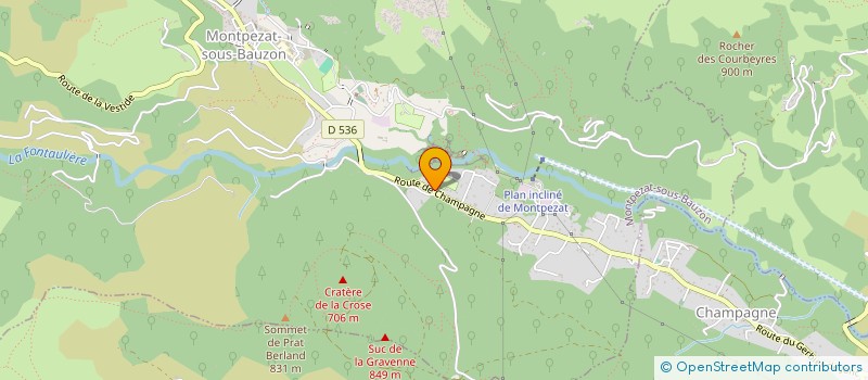 localisation de l'entreprise LA CHATAIGNERAIE 07 à MONTPEZAT-SOUS-BAUZON
