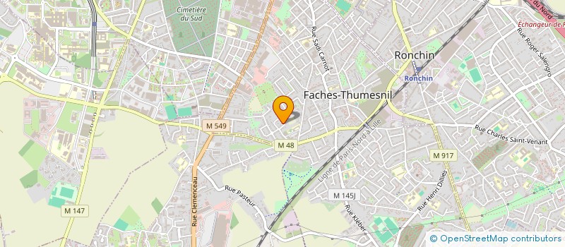 localisation de l'entreprise LA CHAUMIERE DUPADE  FACHES-THUMESNIL
