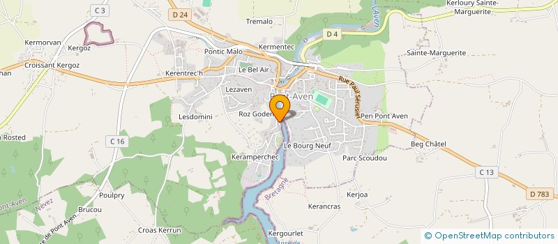 localisation de l'entreprise LA CHAUMIERE ROZ AVEN  PONT-AVEN