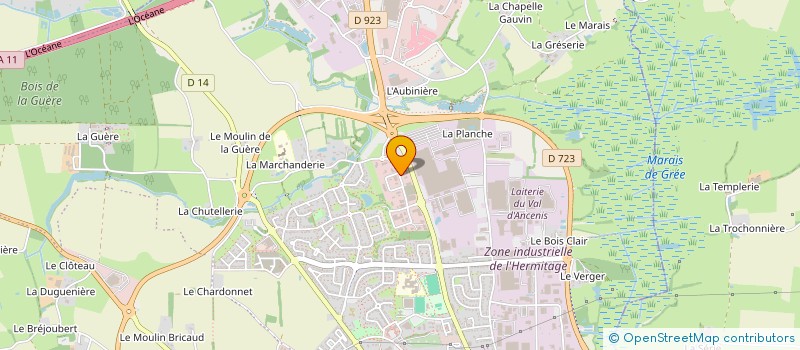 localisation de l'entreprise LA CHEMINEE CHAUFFANTE à ANCENIS-SAINT-GEREON