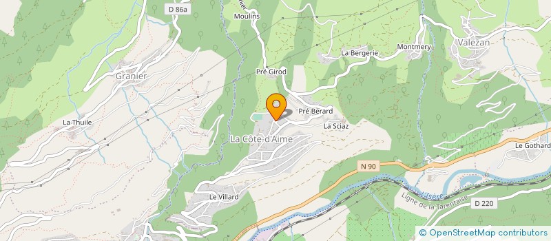 localisation de l'entreprise LA CLOUTERIE DES BAUGES à LA PLAGNE TARENTAISE