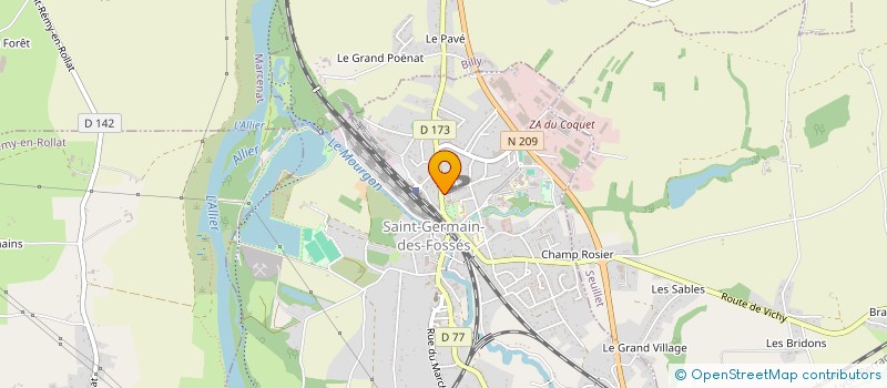 localisation de l'entreprise LA COMPAGNIE DE SAINT GERMAIN DES FOSSES (CSGF)  SAINT-GERMAIN-DES-FOSSES