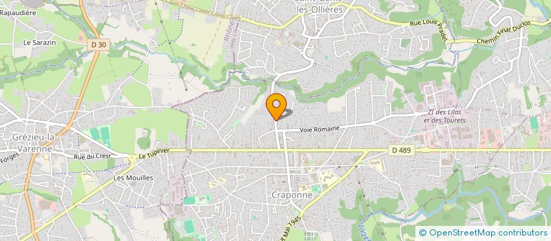 localisation de l'entreprise LA CONCIERGERIE DE L'OUEST LYONNAIS  CRAPONNE