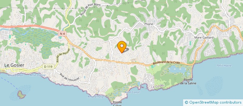 localisation de l'entreprise LA CONCIERGERIE. GP MAISON D'HOTES DE GUADELOUPE à LE GOSIER