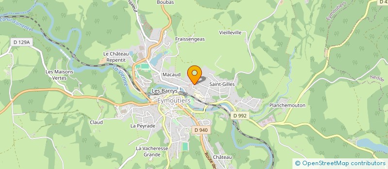 localisation de l'entreprise LA CONDITION PNEUMATIQUE à EYMOUTIERS