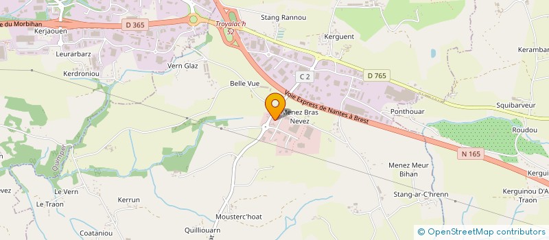 localisation de l'entreprise LA COOPERATIVE DES PETITES ENTREPRISES DE QUIMPER  SAINT-EVARZEC