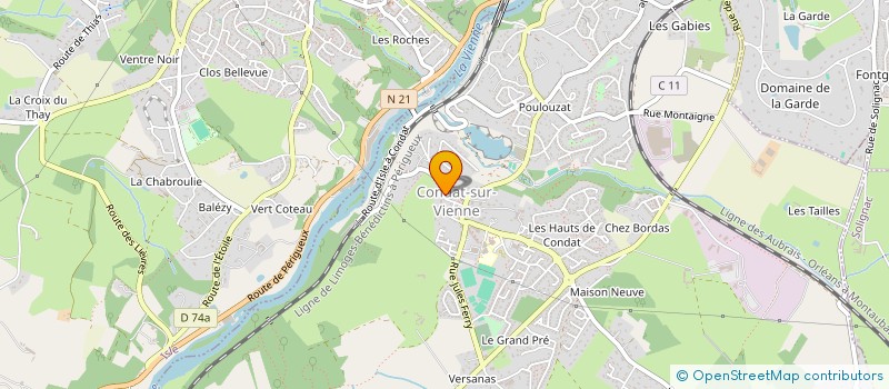 localisation de l'entreprise LA CORDONNERIE TRADI  CONDAT-SUR-VIENNE