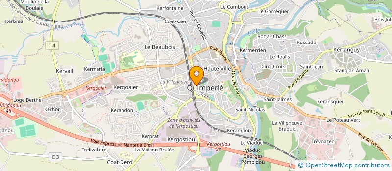 localisation de l'entreprise LA CORDONNIERE LA MIEUX CHAUSSEE  QUIMPERLE