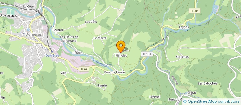 localisation de l'entreprise LA COTE ROTIE à DUNIERES