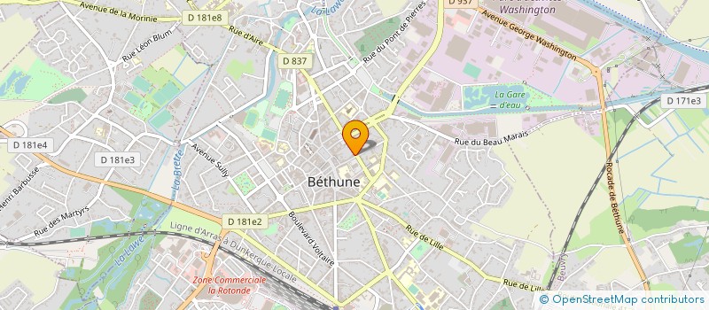 localisation de l'entreprise LA COURTINE à BETHUNE