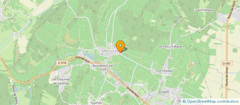 localisation de l'entreprise LA CREUSE à MERCUREY