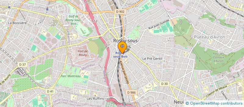 localisation de l'entreprise LA CRISTALLINE à ROSNY-SOUS-BOIS