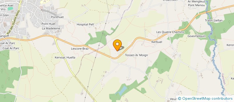 localisation de l'entreprise LA CROISEE DES ROSES  PLOUEGAT-GUERAND