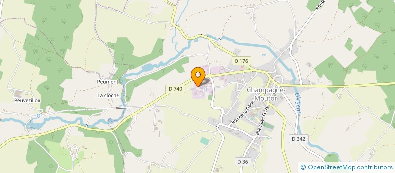 localisation de l'entreprise LA CROISEE DS  CHAMPAGNE-MOUTON