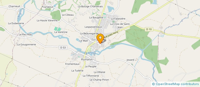 localisation de l'entreprise LA CROIX BLEUE à BELABRE