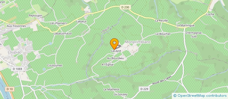 localisation de l'entreprise LA CROIX BLEUE  MONPRIMBLANC