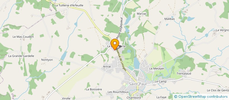 localisation de l'entreprise LA CROIX VERTE  SAINT PAUL