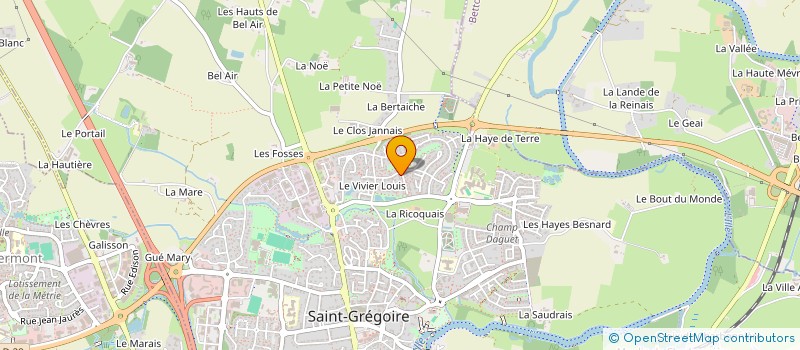 localisation de l'entreprise LA CROIX VERTE  SAINT-AUBIN-DU-CORMIER