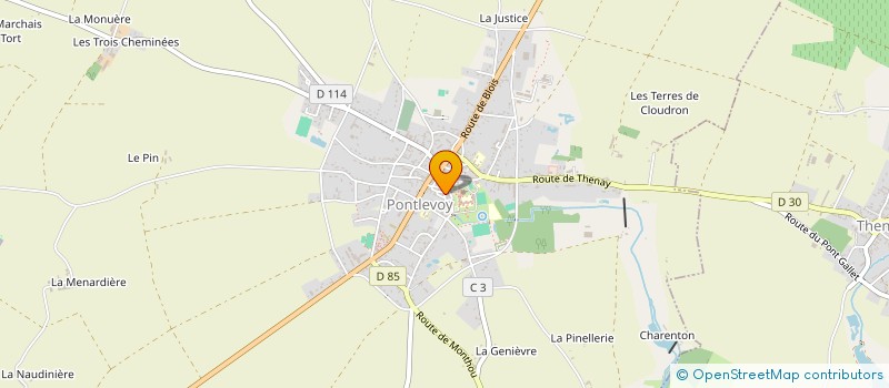 localisation de l'entreprise LA CURE GITE ET CHABRES D'HOTES  PONTLEVOY