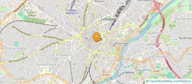 localisation de l'entreprise LA CYCLISTERIE à LIMOGES