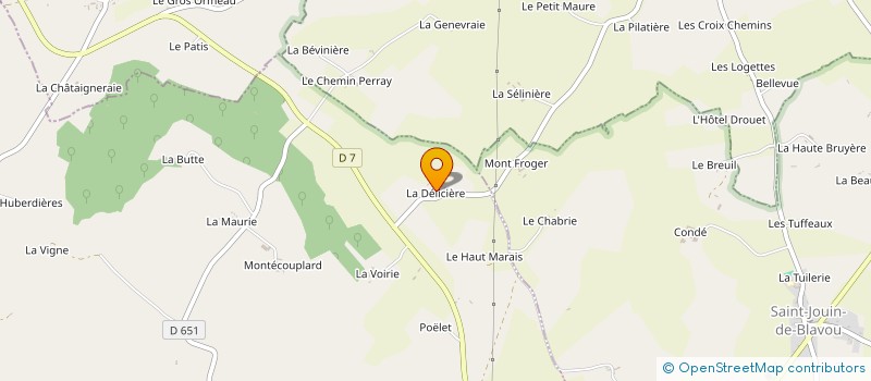 localisation de l'entreprise LA DELICIERE à PERVENCHERES