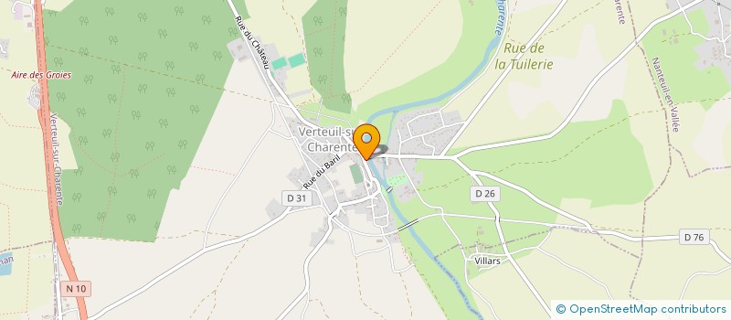 localisation de l'entreprise LA DEMEURE DES HORTENSIAS à VERTEUIL-SUR-CHARENTE