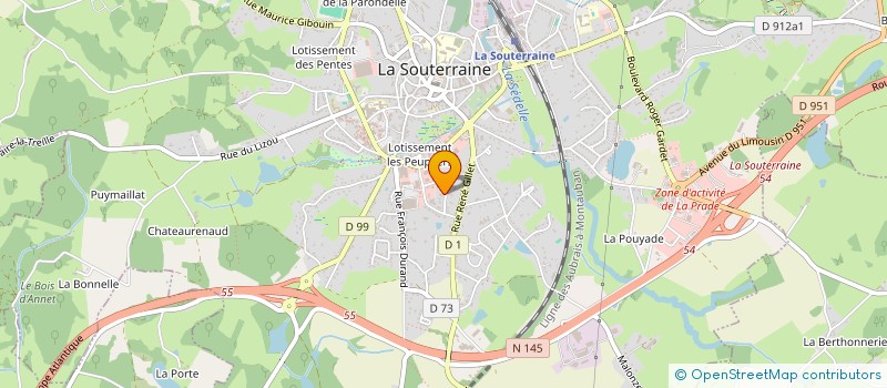 localisation de l'entreprise LA DENT DU LOUP LA SOUTERRAINE  LA SOUTERRAINE